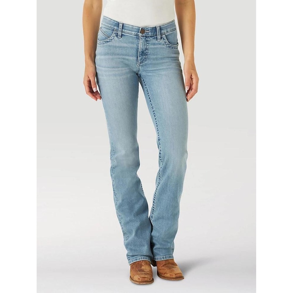 Wrangler Willow Jeans Womens 13x36 Light Wash Bootcut Western Riding Cowgirl